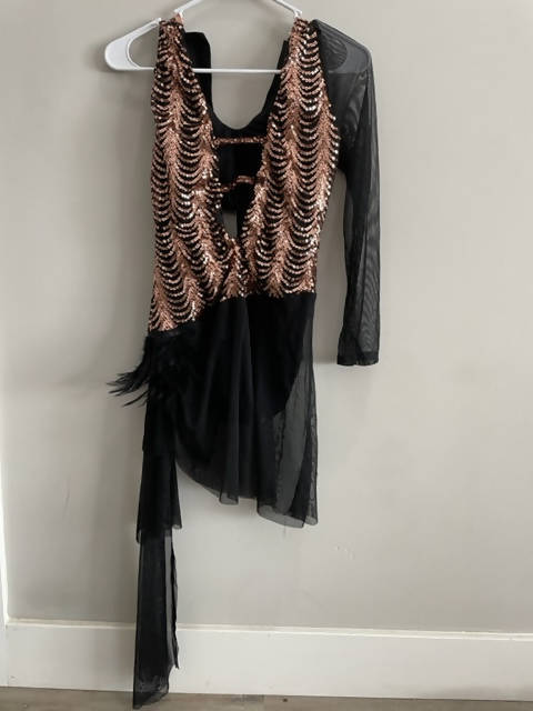Gold sequin performance dress