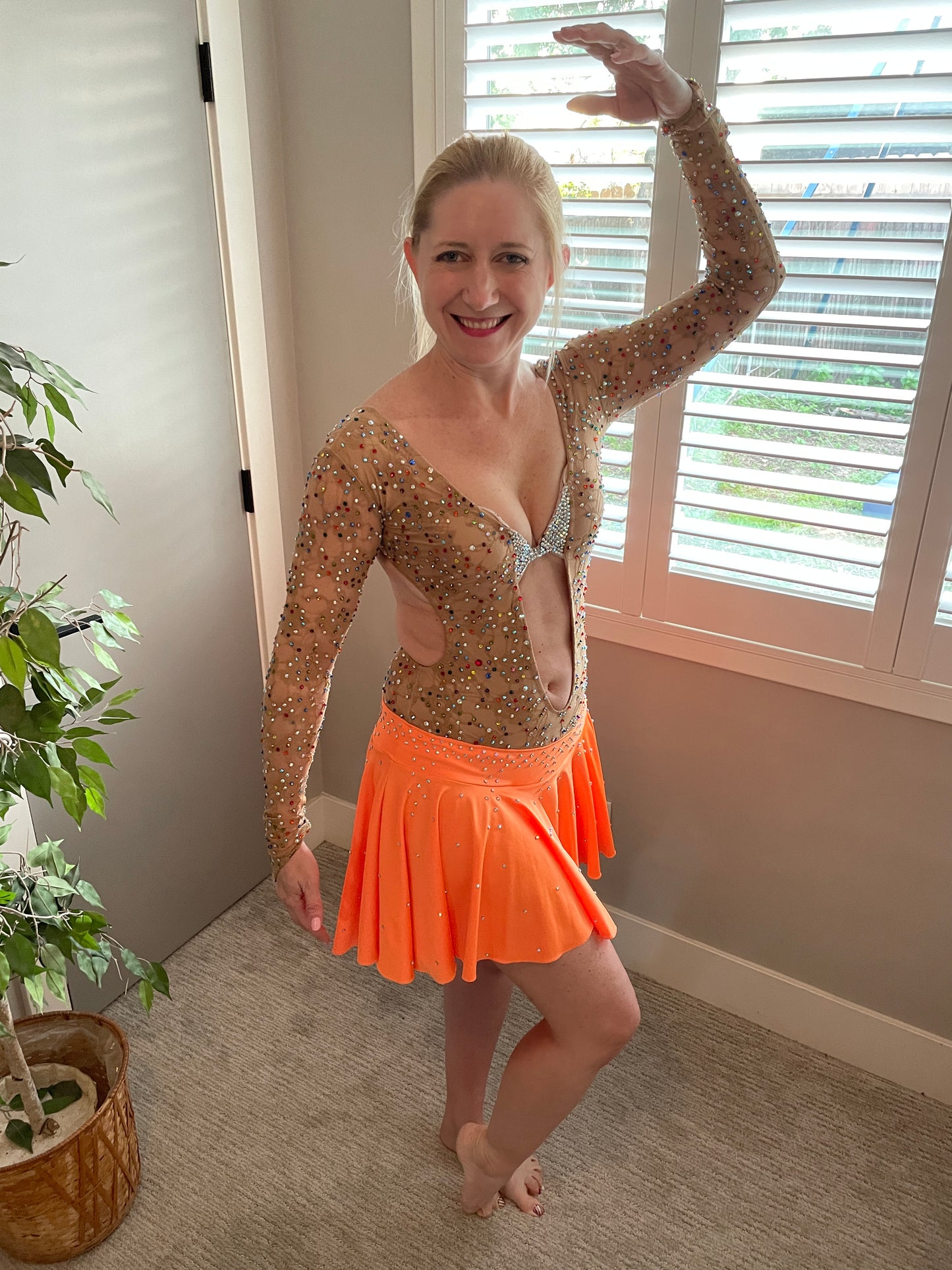 Custom Beaded Salsa Competition Dress