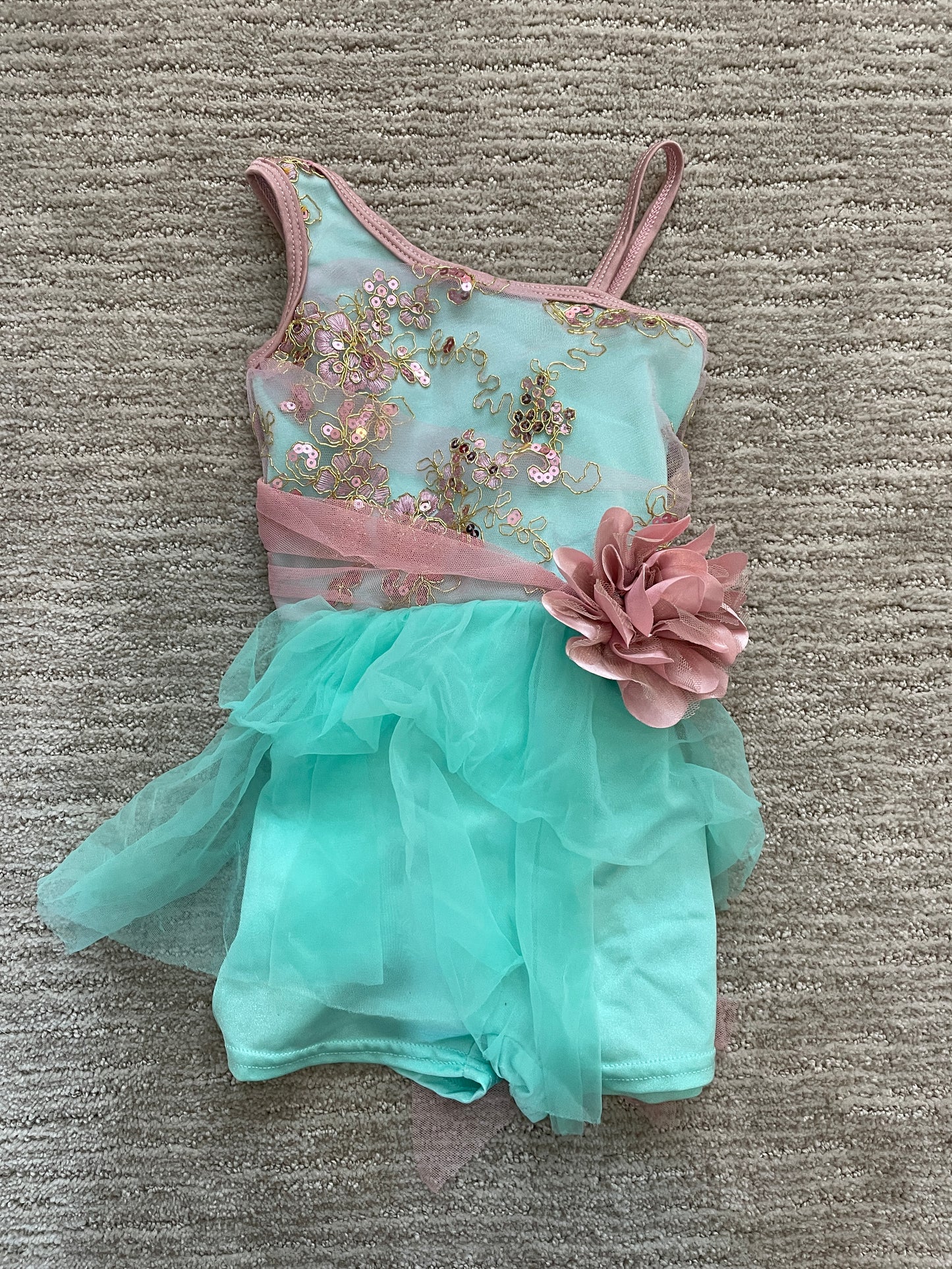 Aqua rose lyrical dance biketard dress