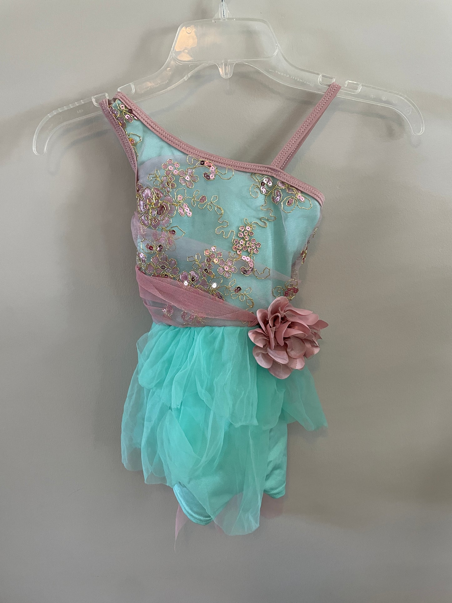 Aqua rose lyrical dance biketard dress