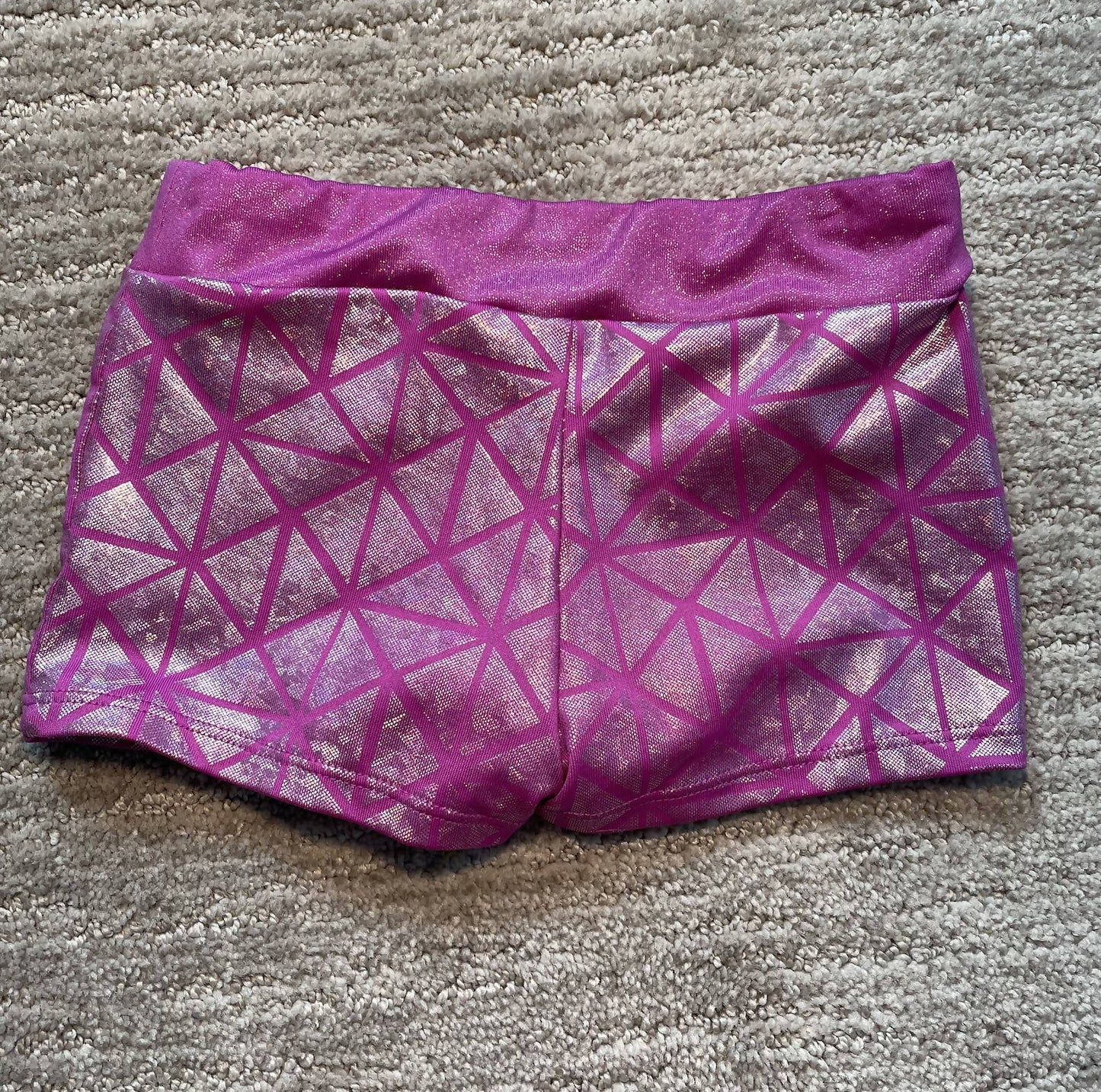 Metallic pink performance dance/cheer shorts