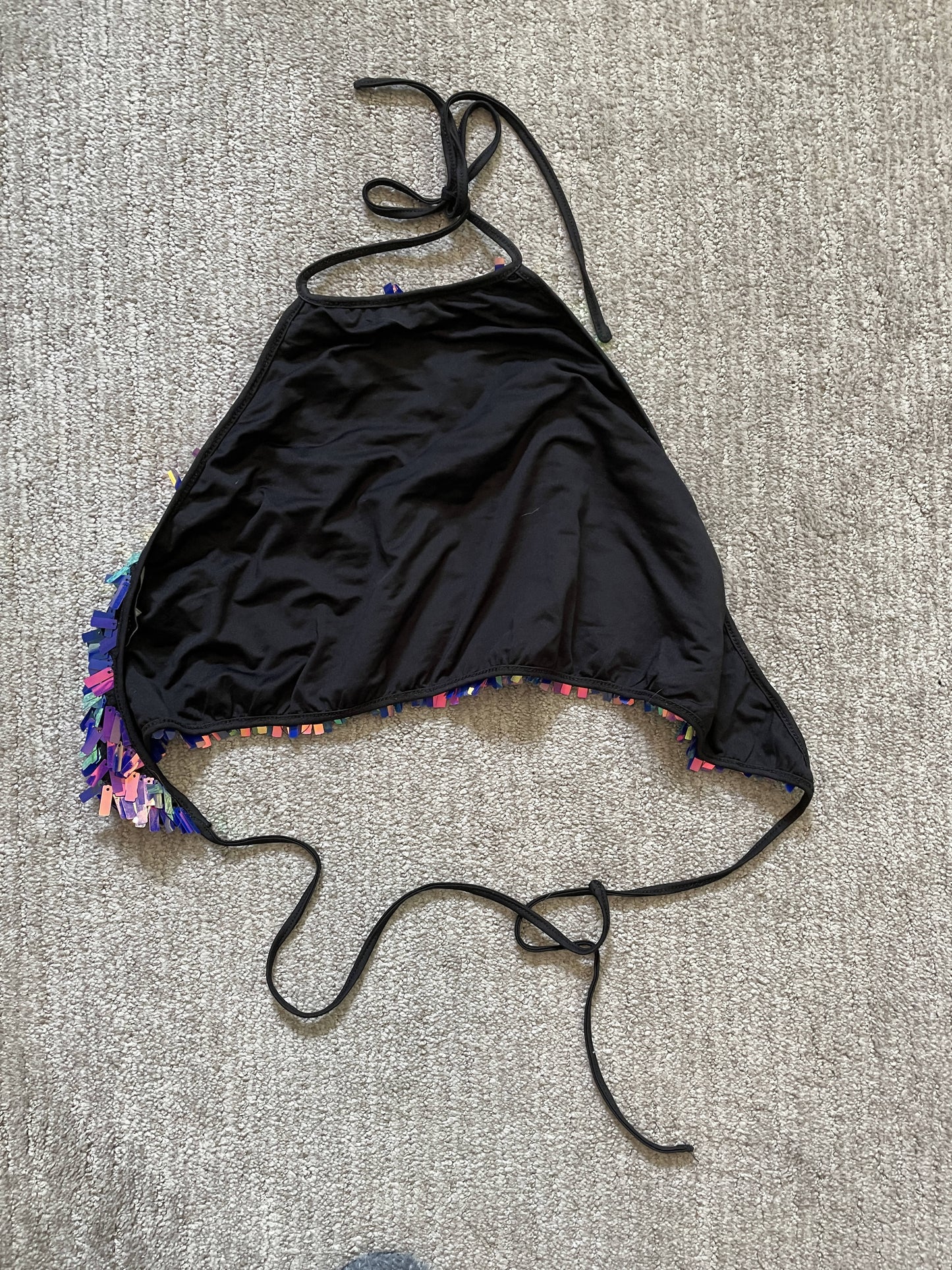Sequin Festival Halter Crop Top