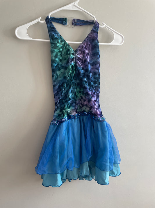 Mermaid Dance or Ice Skating 1-piece with leotard bottoms