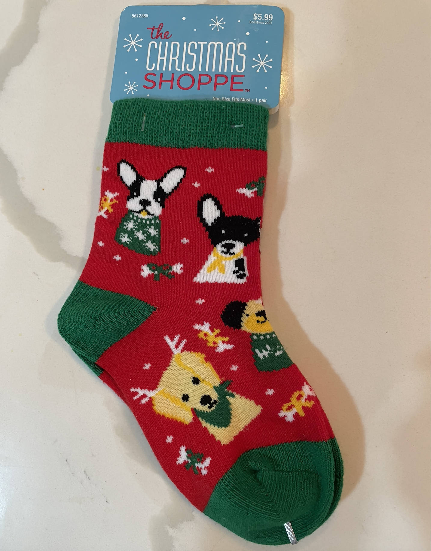 Christmas dog-themed socks