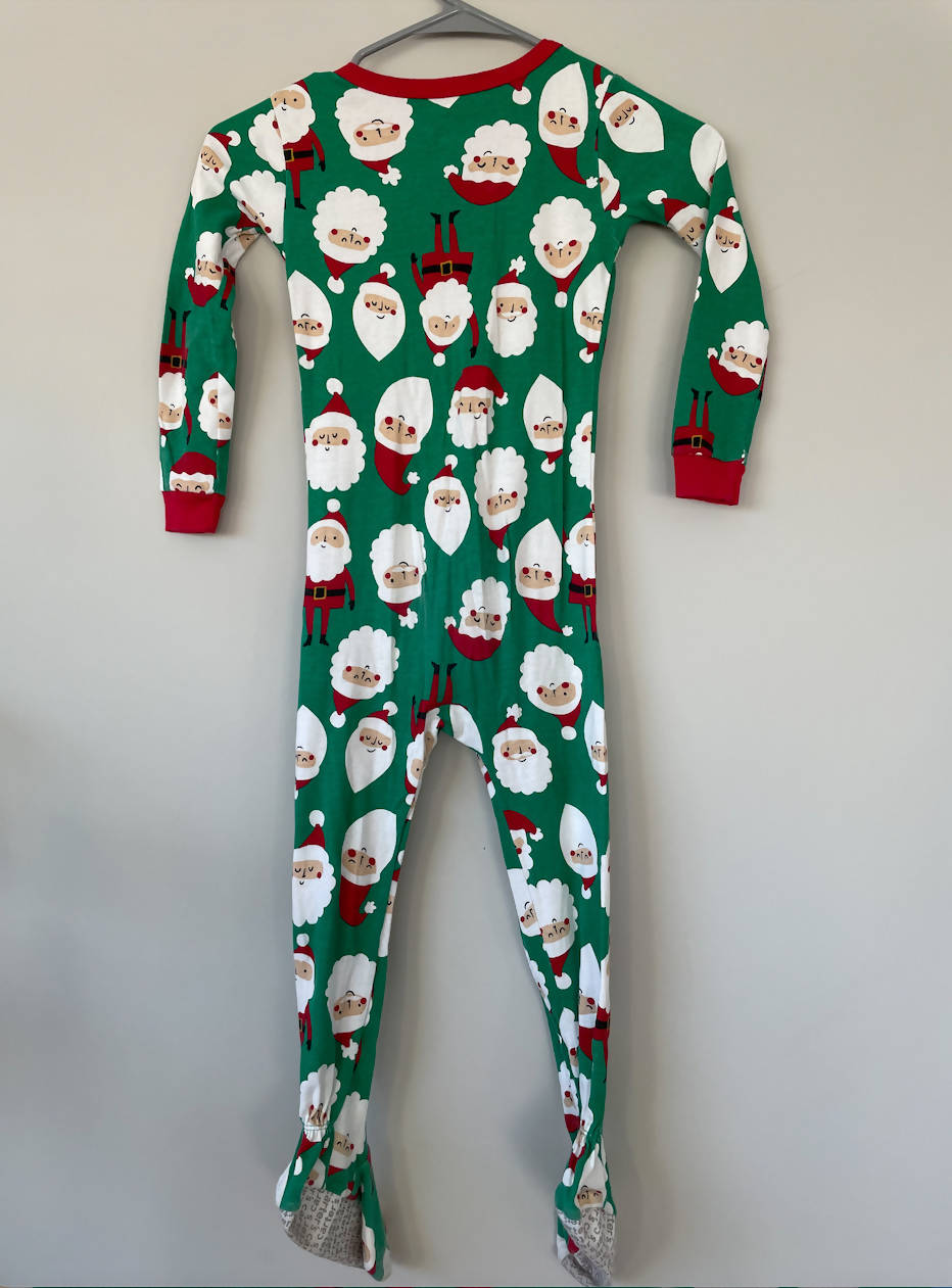 Christmas Santa Pajamas - onesie with footies
