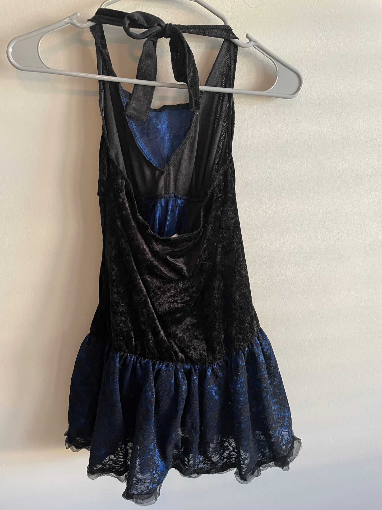 Black and navy Gothic Lace Dress