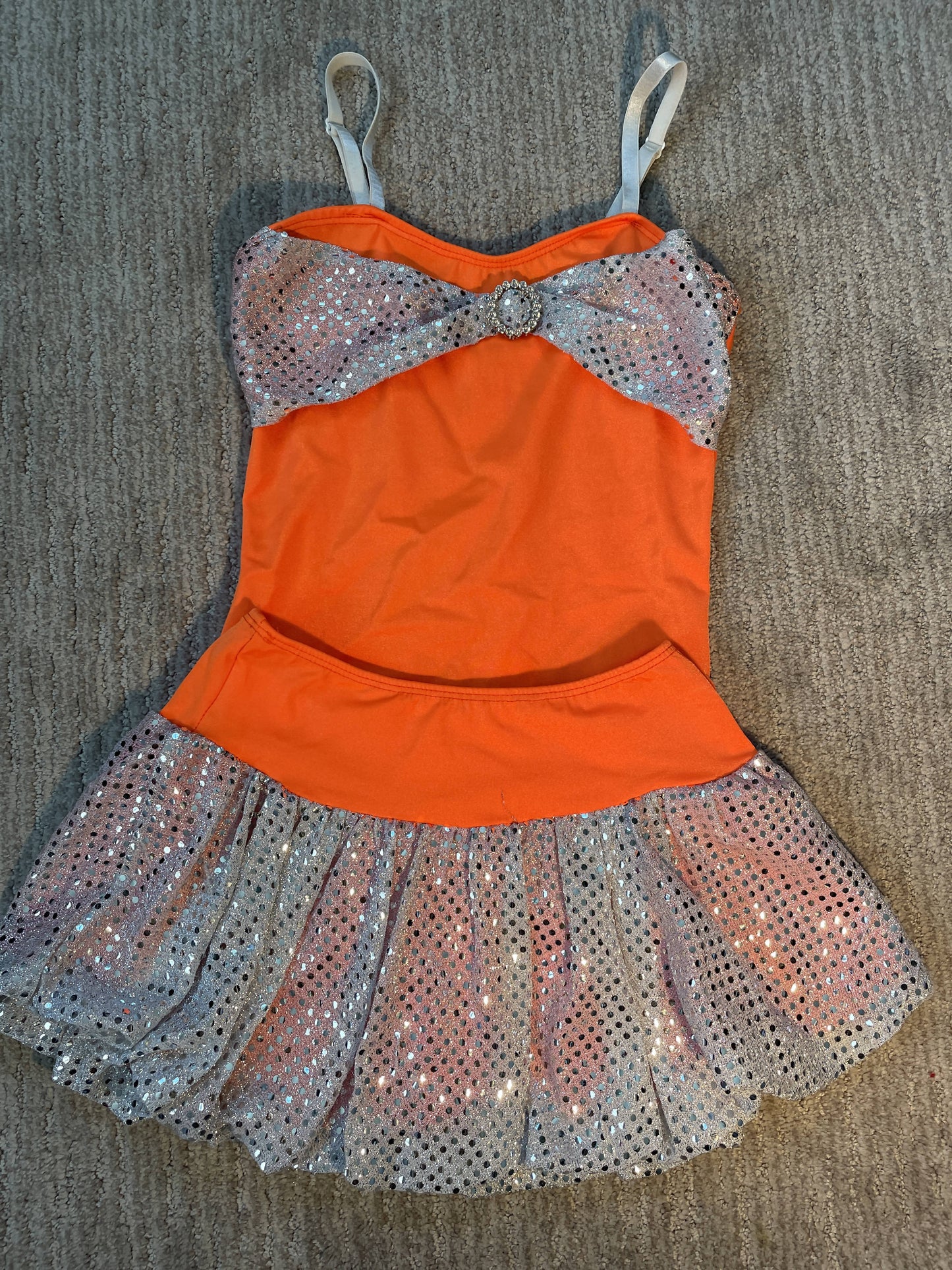 Dansco Fina Orange Jubilee shorts set and skirt